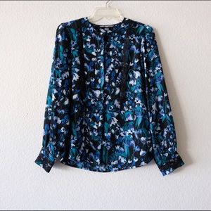 Karl Lagerfeld Floral Longsleeves Top Size Small